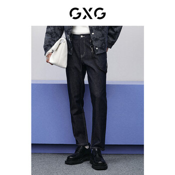 GXG 男裝龔俊同款深藍色牛仔褲深藍色170/M